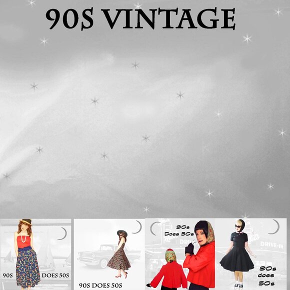 50s Style Dress Fit Flare Volup Full Skirt Rockabilly 90s Vintage - Picture 12 of 14